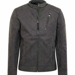 Auslauf 🔔 TOM TAILOR Bikerjacke Earth brown faux leather, Black, Steel grey faux leather 🤩