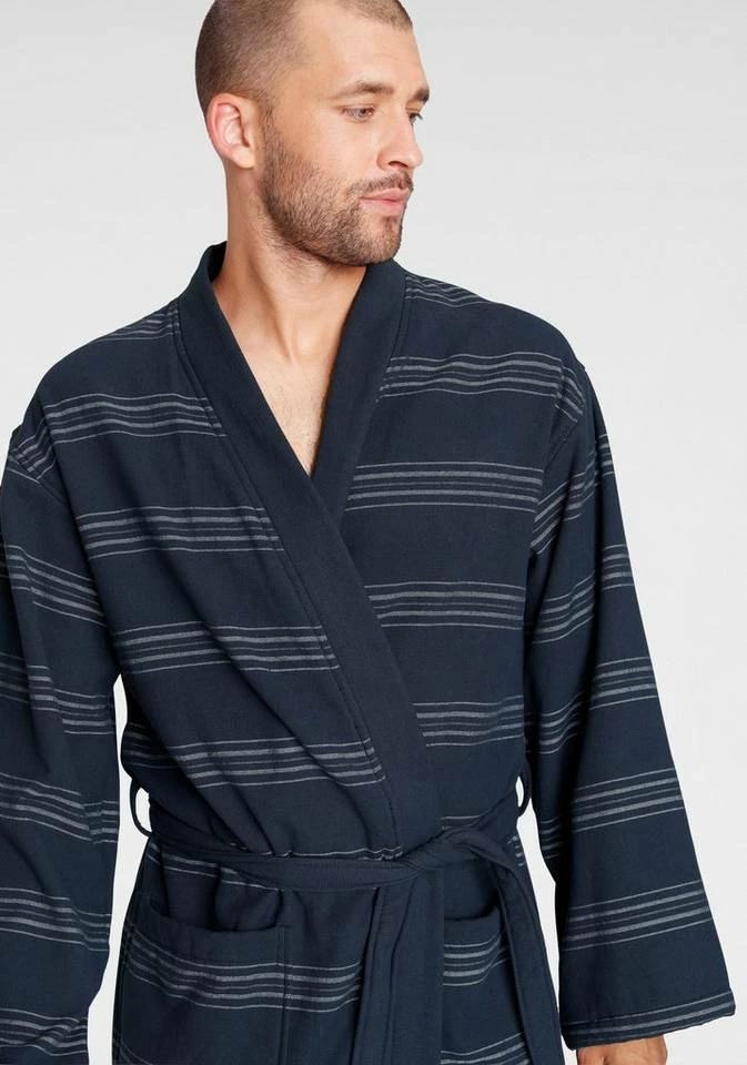 Coupon ⌛ Unisex-Bademantel »Wellness Kimono«, TOM TAILOR, mit Streifen Navy, Sand 🎁 5 Coupon ⌛ Unisex-Bademantel »Wellness Kimono«, TOM TAILOR, mit Streifen Navy, Sand 🎁 - Image 5