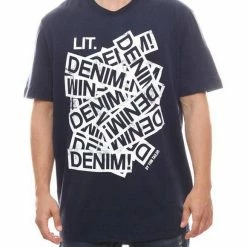 Bester Verkauf ✨ TOM TAILOR T-Shirt »TOM TAILOR Denim 👚 Shirt bequemes Herren Kurzarm T-Shirt mit Frontprint Sommer-Shirt Marine/Weiß« 💯