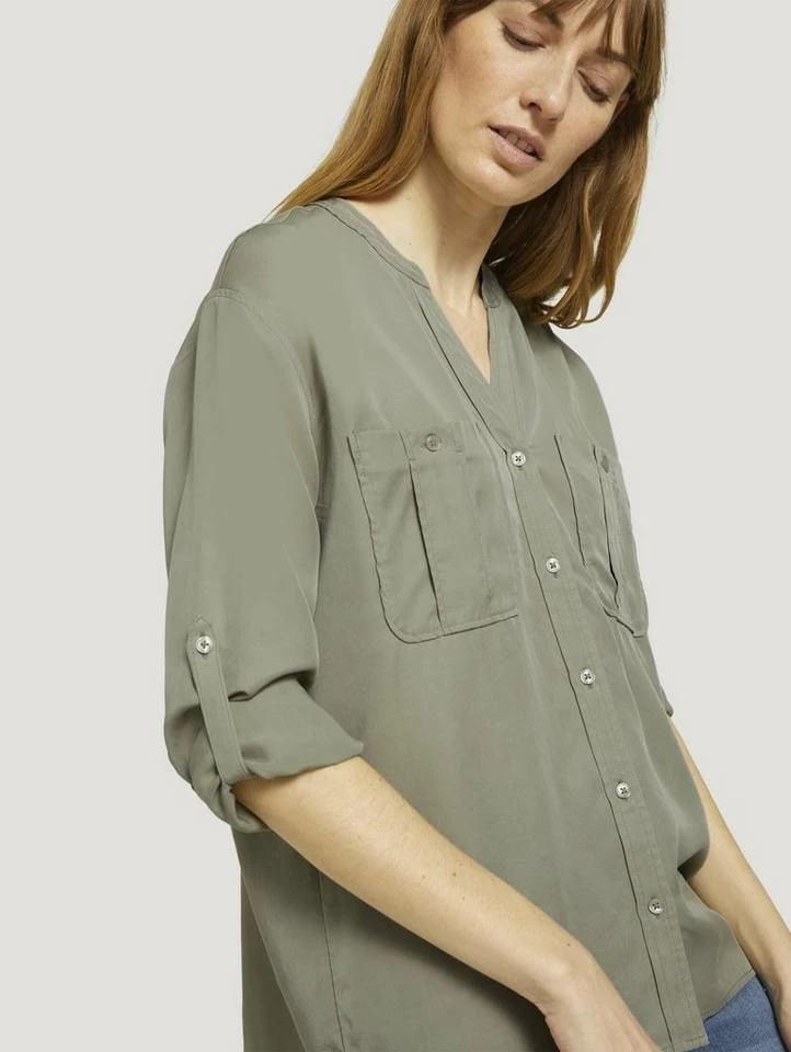 Coupon 😀 TOM TAILOR Langarmbluse »Lyocell Bluse mit Brusttasche« 🤩 5 Coupon 😀 TOM TAILOR Langarmbluse »Lyocell Bluse mit Brusttasche« 🤩 - Image 5