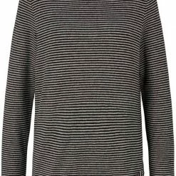 Besorgen ⌛ TOM TAILOR Langarmshirt mit seitlichem Kordelzug am Saum Green melange leaf (grün, meliert), Black stripe (schwarz, gestreift), Grey melange check (grau, meliert) 🔔 -Tom Tailor Verkaufsgeschäft 4dc8b0d8 6357 594f bcde 09009d138416