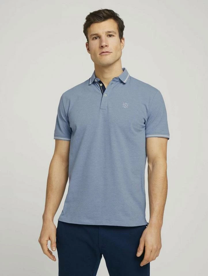 Budget 💯 TOM TAILOR Poloshirt »strukturiertes Poloshirt« Yonder blue dark melange, Blue White Base Melange, Off White, Lucite green ❤️ 15 Budget 💯 TOM TAILOR Poloshirt »strukturiertes Poloshirt« Yonder blue dark melange, Blue White Base Melange, Off White, Lucite green ❤️ – Bild 15