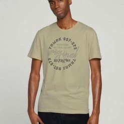 Großhandel 🔥 TOM TAILOR T-Shirt »T-Shirt mit Bio-Baumwolle mit Textprint« Cadmium bright orange, Calm cloud blue, Sky Captain Blue, Dark Smoke Green 😀 -Tom Tailor Verkaufsgeschäft 4f92121b 6675 5f84 a798 0b7c9f046895