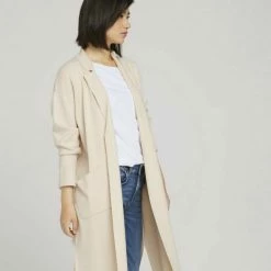 Billig 🛒 TOM TAILOR Strickjacke »Langer Strickmantel« Sky Captain Blue, Smooth light sand melange 💯 -Tom Tailor Verkaufsgeschäft 502d3163 2e09 5f9d a865 1ba275a164cc