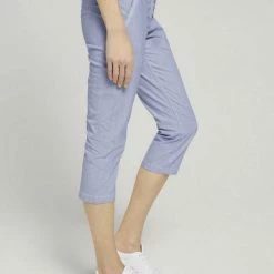 Am billigsten 🔥 TOM TAILOR Culotte »Tapered Relaxed Caprihose mit Knopfleiste« Prairie Grass Green, Sky Captain Blue, Blue stripe pants ❤️ -Tom Tailor Verkaufsgeschäft 5081fa88 c5c7 539d 8523 857f4a5a1cb0