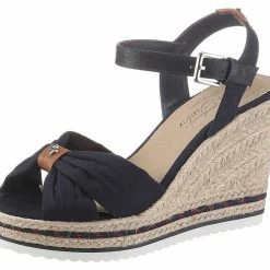 Coupon 🔔 TOM TAILOR 🩴 Sandalette mit Logoapplikation Navy, White 🤩