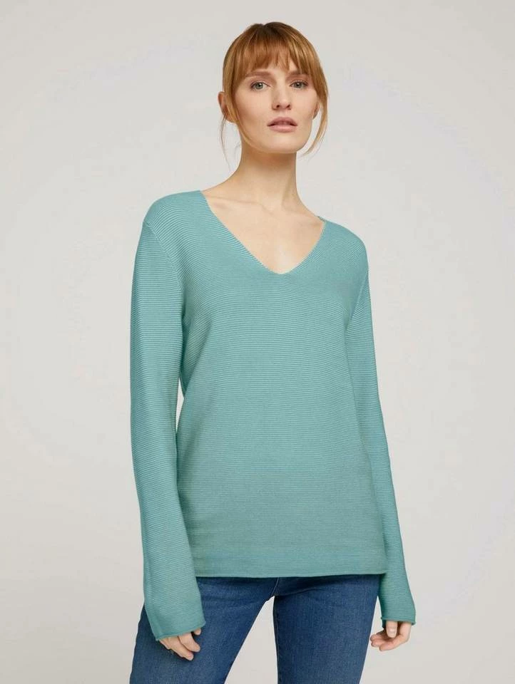 Neu 🥰 TOM TAILOR Strickpullover »Strukturierter Pullover mit Bio-Baumwolle« Clear Light Blue, Silver Grey Melange, Strong peach tone, Soft leaf green 🥰 16 Neu 🥰 TOM TAILOR Strickpullover »Strukturierter Pullover mit Bio-Baumwolle« Clear Light Blue, Silver Grey Melange, Strong peach tone, Soft leaf green 🥰 - Image 16