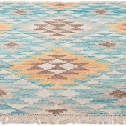 Schlussverkauf 😀 Teppich »Check Kelim«, TOM TAILOR, rechteckig, Höhe 5 mm, handgewebt, mit Fransen, Boho-Style, Wohnzimmer 🔔