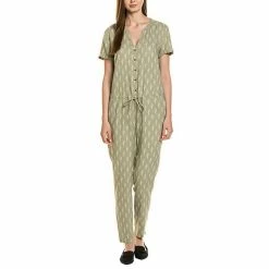 Bestes Angebot ✨ TOM TAILOR Jumpsuit »TOM TAILOR Denim Jumpsuit modischer Damen Overall mit Tunnelzug und Allover-Muster Einteiler Grün« 😍