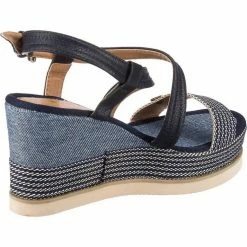 Auslauf 🔥 TOM TAILOR »Keilsandaletten« Keilsandalette Rot-kombi, Dunkelblau 🥰 -Tom Tailor Verkaufsgeschäft 57026adf 24dc 593d a2fb 357377aedfc5