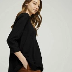 Neu 👏 TOM TAILOR Langarmbluse »Tunikabluse mit Leinen« Deep black, White ⭐ -Tom Tailor Verkaufsgeschäft 58df35f7 ae2f 57fc 90b0 3e692b342d1d