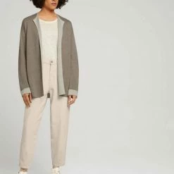 Bestes Angebot ✔️ TOM TAILOR Strickjacke »Zweifarbiger Cardigan« Oyster grey melange, Java dark brown 🔥 -Tom Tailor Verkaufsgeschäft 5a15480a f921 50fc 920f 8ce44f04ace8