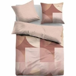Coupon ⭐ Bettwäsche »Baumwoll-Satin Bettwäsche "Faded Circles"«, TOM TAILOR Grau, Rosa 😍