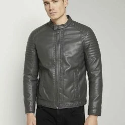 Angebote 🥰 TOM TAILOR Bikerjacke aus Lederimitat Black, Stone grey fake leather 👏 -Tom Tailor Verkaufsgeschäft 5cc97cef 2964 5527 abfc bc1400836f2a