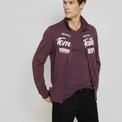 Neu ⭐ TOM TAILOR Sweatjacke »Sweatjacke mit Print« Dusty aqua, Middle Grey Melange, Dusty Wildberry Red, Sky Captain Blue 😍 -Tom Tailor Verkaufsgeschäft 5f20ed55 aec3 58de 8f83 eaff3dec253c