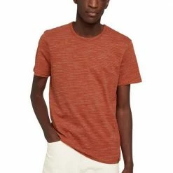 Auslauf ❤️ TOM TAILOR T-Shirt mit Rundhals Chilirot, Navy offwhite inject 🎁