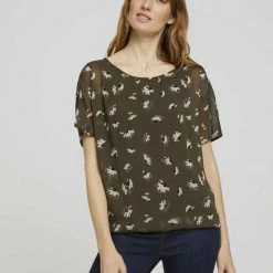 Top 10 😍 TOM TAILOR Kurzarmbluse Grape Leaf Green, Khaki floral design, Whisper White 🎉 -Tom Tailor Verkaufsgeschäft 5f9d25d0 cd37 5941 81c2 837315c963db