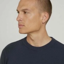 Brandneu 😀 TOM TAILOR Strickpullover »Strukturierter Pullover mit Bio-Baumwolle« Navy white structured stripe, Sky Captain Blue 🔔 -Tom Tailor Verkaufsgeschäft 608cb628 8c01 550d b410 9565bec01299