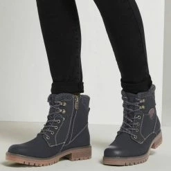 Bestpreis 😀 TOM TAILOR »Gefütterte Stiefeletten« Schnürboots Black, Yellow ⭐ -Tom Tailor Verkaufsgeschäft 615e1e8f 0659 5944 badf fb0fb5abd5d3