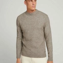 Rabatt 😀 TOM TAILOR Strickpullover »Melierter Pullover mit recyceltem Polyester« Dark prune melange, Soft beige melange ✔️