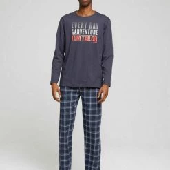 Auslauf 🤩 TOM TAILOR Pyjama »Langärmliges Pyjama Set mit Muster und Logo-Print« 😍 -Tom Tailor Verkaufsgeschäft 63254d14 60aa 5c79 a9bd 8a304481e311