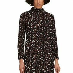 Besorgen 🔥 TOM TAILOR Minikleid mit Reißverschluss Dunkelgrün-gemustert, Schwarz, Schwarz-braun-gemustert, Green shades floral design 😍