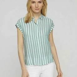 Neu 💯 TOM TAILOR Kurzarmbluse Offwhite navy vertical stripe, Blue offwhite vertical stripe, Green offwhite vertical stripe ⭐ -Tom Tailor Verkaufsgeschäft 65b0d41f 929c 5bb3 81a5 b54ce16f7f9e