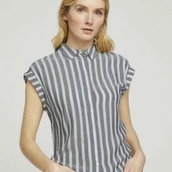 Neu 💯 TOM TAILOR Kurzarmbluse Offwhite navy vertical stripe, Blue offwhite vertical stripe, Green offwhite vertical stripe ⭐ -Tom Tailor Verkaufsgeschäft 66eb46e5 b37d 5b8d 9e4f 4f6058cdf463
