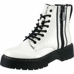 Bestes Angebot 😍 TOM TAILOR »Boots Schuhe Stiefeletten Damenstiefel« Stiefel Schwarz, Weiß 🌟 -Tom Tailor Verkaufsgeschäft 67c11859 3475 59ce 869f 0b244295d4dd