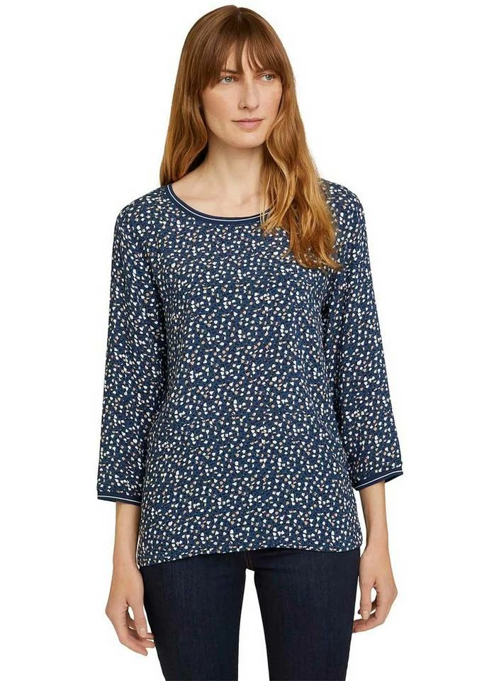 Neu 👍 TOM TAILOR Blusenshirt mit Print-Details Navy, Beige gemustert, Blau gemustert 🔥 9 Neu 👍 TOM TAILOR Blusenshirt mit Print-Details Navy, Beige gemustert, Blau gemustert 🔥 - Image 9