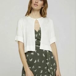 Bestes Angebot ⌛ TOM TAILOR Strickjacke »Kurzer Bolero mit Knopf« Deep black, Grape Leaf Green, Whisper White, Linen White 😍 -Tom Tailor Verkaufsgeschäft 6889e9d6 d7a0 5d28 bf22 a583515c8463