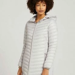 Besorgen 🎉 TOM TAILOR Kurzmantel »Lange Steppjacke mit recyceltem Polyester« Lunar grey, Sky Captain Blue 👏