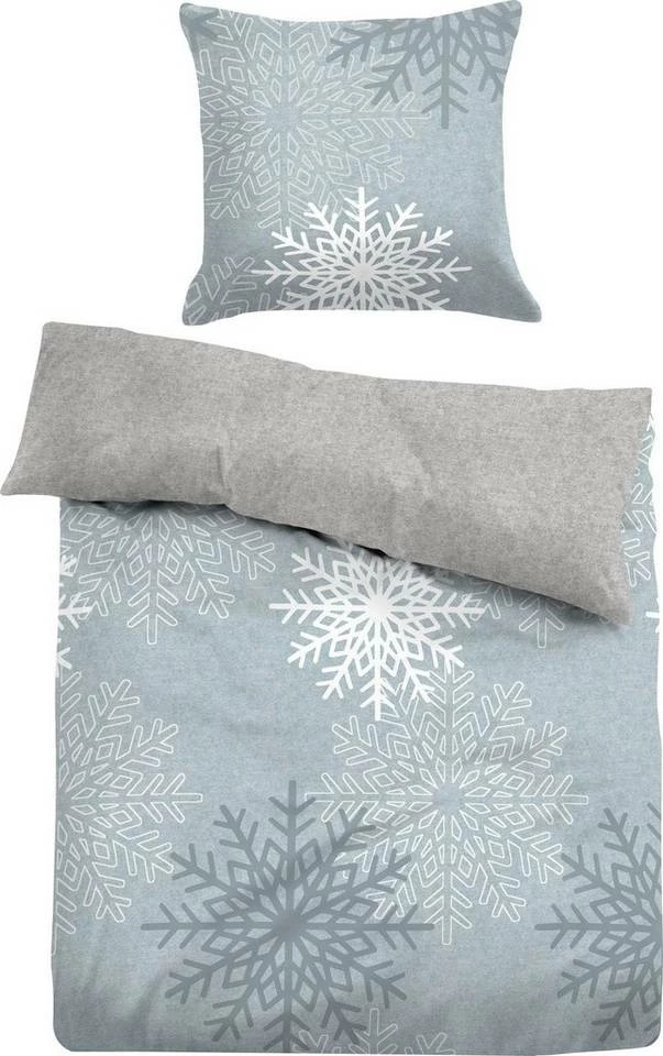 Schlussverkauf 🧨 Wendebettwäsche »BIG SNOW«, TOM TAILOR, mit weihnachtlichen Schneeflocken Sand, Grey, Light blue ✔️ 4 Schlussverkauf 🧨 Wendebettwäsche »BIG SNOW«, TOM TAILOR, mit weihnachtlichen Schneeflocken Sand, Grey, Light blue ✔️ - Image 4