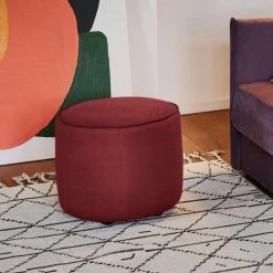 Neu ❤️ TOM TAILOR Pouf »DROP CHIC«, mit Kedernaht, ø 50 cm Dark grey TSV 39, Lavender TSV 18, Olive TSV 23, Sunny yellow REC 25 👏