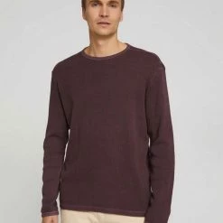 Rabatt ✨ TOM TAILOR T-Shirt »Strukturiertes Langarmshirt« Dark Gable Green, Decadent Bordeaux, Sky Captain Blue ⭐