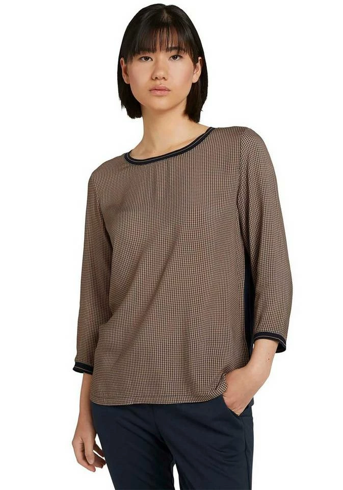 Neu 👍 TOM TAILOR Blusenshirt mit Print-Details Navy, Beige gemustert, Blau gemustert 🔥 1 Neu 👍 TOM TAILOR Blusenshirt mit Print-Details Navy, Beige gemustert, Blau gemustert 🔥