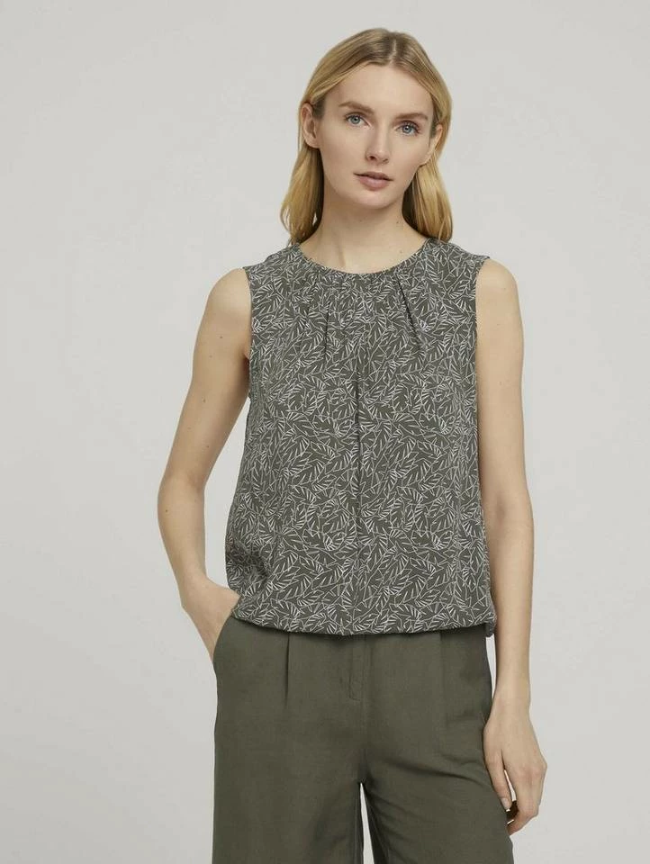 Rabatt 🎉 TOM TAILOR Langarmbluse »Ärmellose Bluse mit elastischem Bund« Deep black, Beige geometrical design, Khaki white outline leaves, Caramel Brown ❤️ 49 Rabatt 🎉 TOM TAILOR Langarmbluse »Ärmellose Bluse mit elastischem Bund« Deep black, Beige geometrical design, Khaki white outline leaves, Caramel Brown ❤️ - Image 49