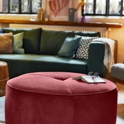 Auslauf 😉 TOM TAILOR Pouf »DROP CHIC«, mit Kedernaht & Steppung im Sitz, ø 90 cm Dark navy TBO 6, Pond TSV 616, Copper TSV 22, Deep sea REC 616 ✔️