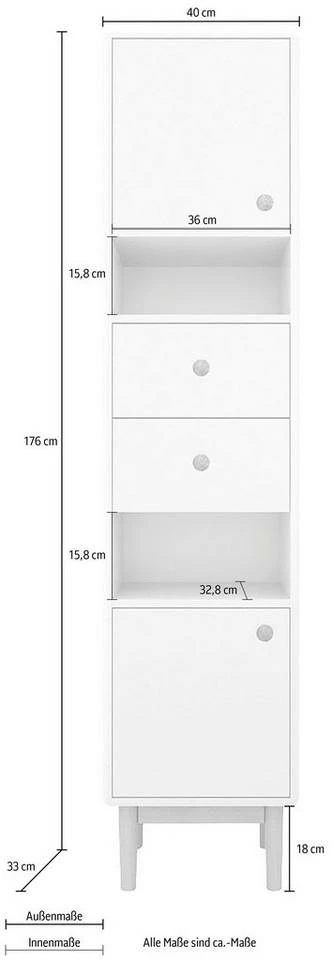 Auslauf 🎉 TOM TAILOR Hochschrank »COLOR BATH« mit 2 Türen & 2 Schubladen, mit Push-to-Open, mit Füßen in Eiche geölt, Breite 40 cm Plum, Sage, Forest, Anthracite 🥰 6 Auslauf 🎉 TOM TAILOR Hochschrank »COLOR BATH« mit 2 Türen & 2 Schubladen, mit Push-to-Open, mit Füßen in Eiche geölt, Breite 40 cm Plum, Sage, Forest, Anthracite 🥰 - Image 6