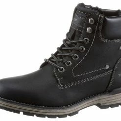 Neu 💯 TOM TAILOR Schnürboots mit weich gepolstertem Schaftrand Schwarz, Camelfarben 🔔 -Tom Tailor Verkaufsgeschäft 715e3c1a 7f38 5162 b3bf e02a431fc5e0