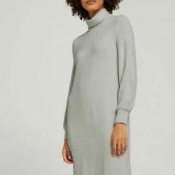 Billig 🧨 TOM TAILOR Jerseykleid »Meliertes Minikleid mit Rollkragen« Soft greyish green melange, Cold beige melange ⌛ -Tom Tailor Verkaufsgeschäft 71f112f7 a5db 57c7 bd76 1932dbac7fbf