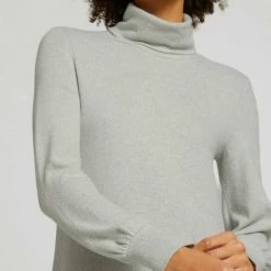 Billig 🧨 TOM TAILOR Jerseykleid »Meliertes Minikleid mit Rollkragen« Soft greyish green melange, Cold beige melange ⌛ -Tom Tailor Verkaufsgeschäft 73241c8c b024 5326 ba44 af5497e0d63a