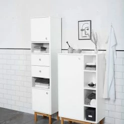 Auslauf 🎉 TOM TAILOR Hochschrank »COLOR BATH« mit 2 Türen & 2 Schubladen, mit Push-to-Open, mit Füßen in Eiche geölt, Breite 40 cm Plum, Sage, Forest, Anthracite 🥰