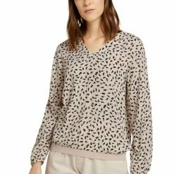 Budget 👍 TOM TAILOR 👕 Shirtbluse mit Gummizügen an den Ärmelabschlüssen Deep black, Black leaf design (schwarz), Beige brown check (braun), Brown leaf design 🛒 -Tom Tailor Verkaufsgeschäft 74d8a881 5009 5a18 b1de 51c02af026c7