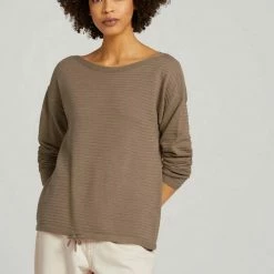 Billig 😀 TOM TAILOR Strickpullover »Strukturierter Pullover mit Tunnelzug« Faded denim blue, Dark sepia melange 🔔 -Tom Tailor Verkaufsgeschäft 774afc0e 7db7 5a63 9b3d b3555b0ed42c