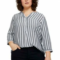 Auslauf 💯 TOM TAILOR MY TRUE ME Schlupfbluse mit tollen Streifen Offwhite-navy, Beere-gestreift 🔥