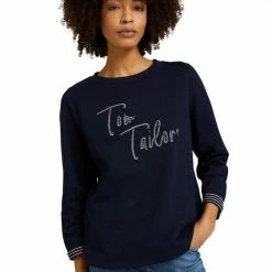 Coupon 🤩 TOM TAILOR Sweatshirt mit Logo Print auf der Front Iris flower, Dunkelblau, Wollweiß 😍 -Tom Tailor Verkaufsgeschäft 7aaec68f 9047 5b2c 8ee9 2c2b313039e3