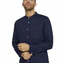 Bestpreis 🔔 TOM TAILOR Langarmshirt »regular cotton linen mao 👚 shirt« Navy white scattered design, Off White ✔️ -Tom Tailor Verkaufsgeschäft 7bd0651e 71e9 5c85 bde9 38185ad5ae6f