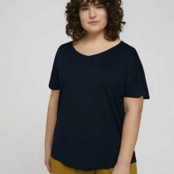 Schlussverkauf 🧨 TOM TAILOR MY TRUE ME T-Shirt »Plus - T-Shirt mit Ärmeldetail« California Umber, Sky Captain Blue 🛒 -Tom Tailor Verkaufsgeschäft 7c8106e1 ff8a 5d6d a705 7d65e0fedf36