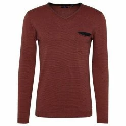 Am billigsten ✨ TOM TAILOR Rundhalspullover »Pullover uni 1/1 v-neck« Burn umber orange, June bug green 🛒